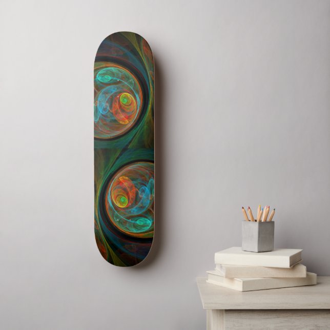Rebirth Blue Abstrakt Art Skateboard (Wandkunst)