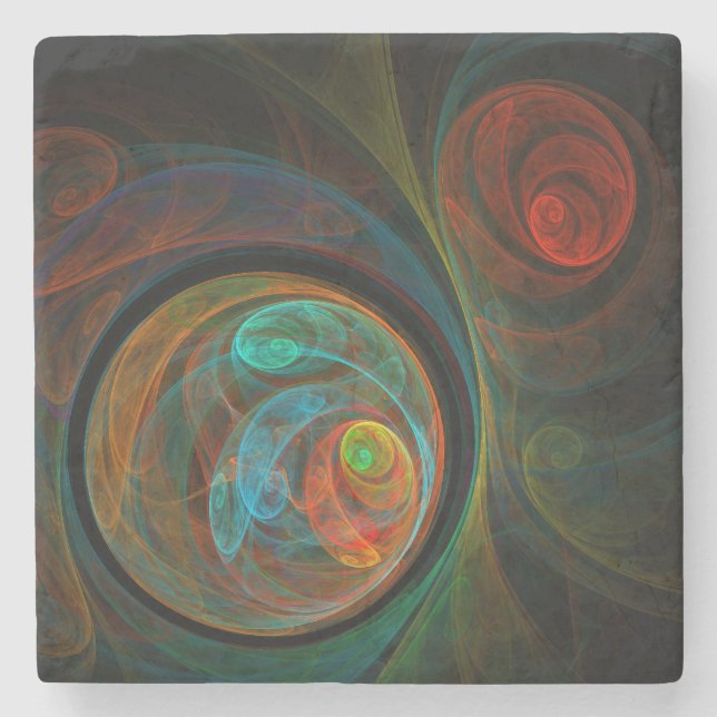 Rebirth Blue Abstrakt Art Steinuntersetzer (Vorderseite)