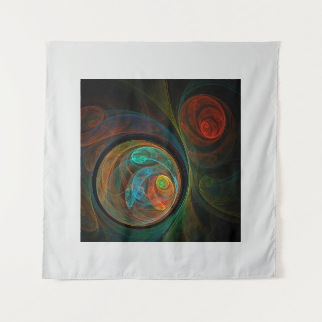 Rebirth Blue Abstrakt Art Wandteppich (Vorderseite)