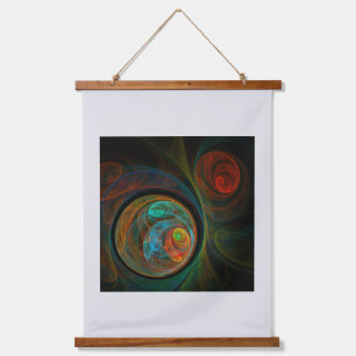 Rebirth Blue Abstrakt Art Wandteppich Mit Holzrahmen