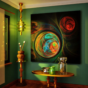 Rebirth Blue Abstrakt Art Wrapped Canvas Print Leinwanddruck