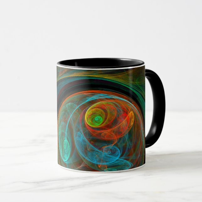 Rebirth Blue Abstrakt Coffee Tasse (VorderseiteRechts)