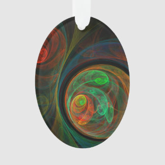 Rebirth Green Abstrakt Art Acrylic Oval Ornament
