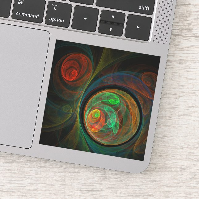 Rebirth Green Abstrakt Art Aufkleber (Detail)