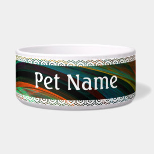 Rebirth Green Abstrakt Art Dog Bowl Napf
