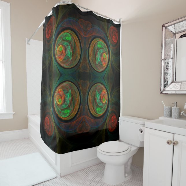 Rebirth Green Abstrakt Art Duschvorhang (Beispiel)