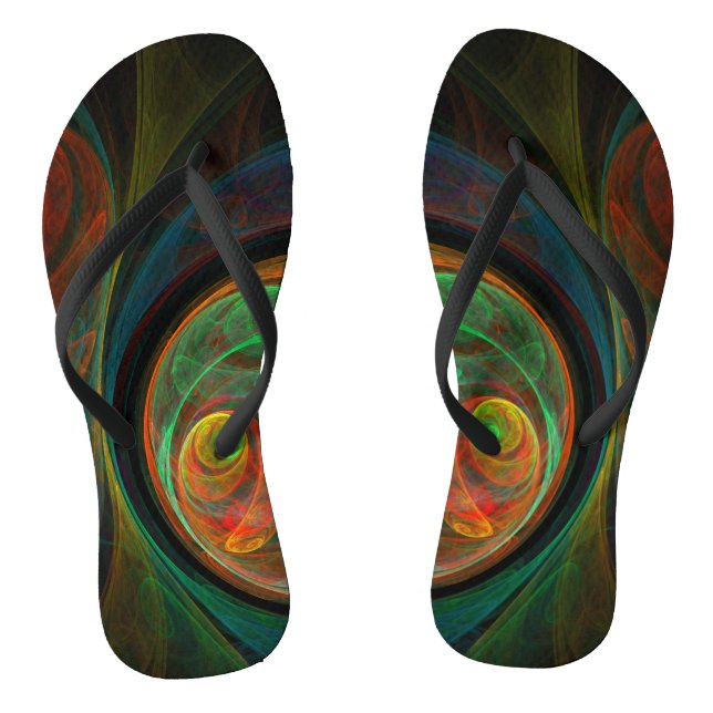 Rebirth Green Abstrakt Art Flip Flops (Fußbett)