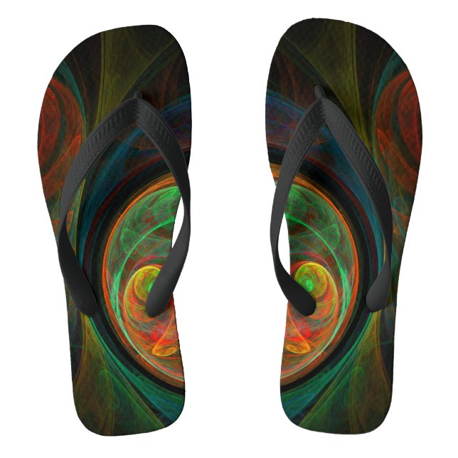 Rebirth Green Abstrakt Art Flip Flops (Fußbett)