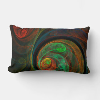 Rebirth Green Abstrakt Art Lumbar Kissen