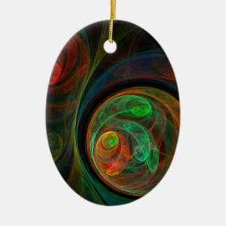 Rebirth Green Abstrakt Art Oval Jazz Keramik Ornament