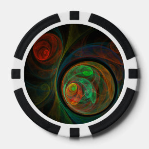 Rebirth Green Abstrakt Art Pokerchips