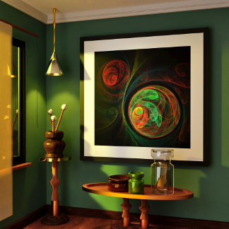 Rebirth Green Abstrakt Art Poster