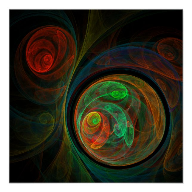 Rebirth Green Abstrakt Art Poster (Vorderseite)