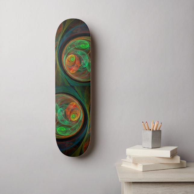 Rebirth Green Abstrakt Art Skateboard (Wandkunst)