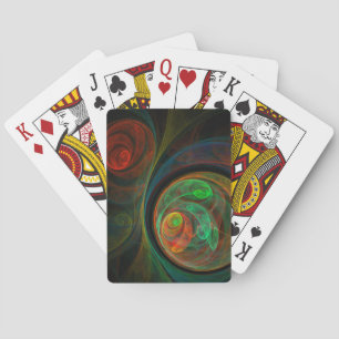 Rebirth Green Abstrakt Art Spielkarten