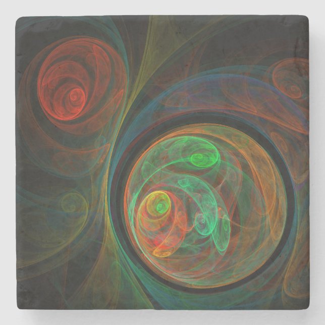Rebirth Green Abstrakt Art Steinuntersetzer (Vorderseite)