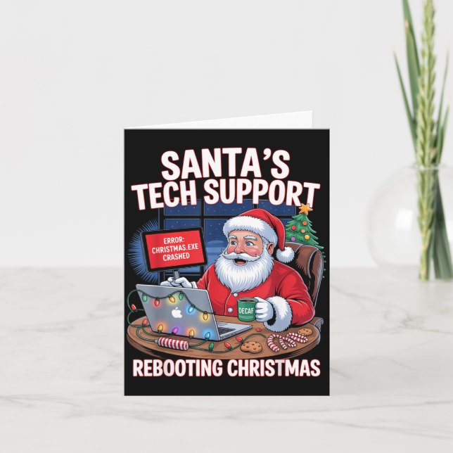 Rebooting Support Santa Tech s Joke Karte (Vorderseite)