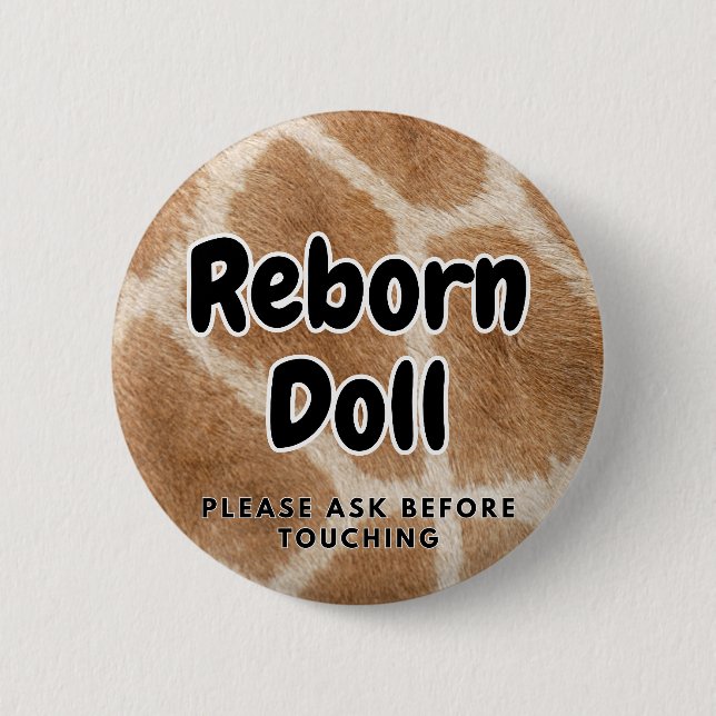 Reborn-Puppe Bitte vor Berührung fragen Button (Vorderseite)