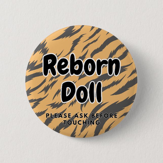 Reborn-Puppe Button Bitte vor Berührung fragen (Vorderseite)