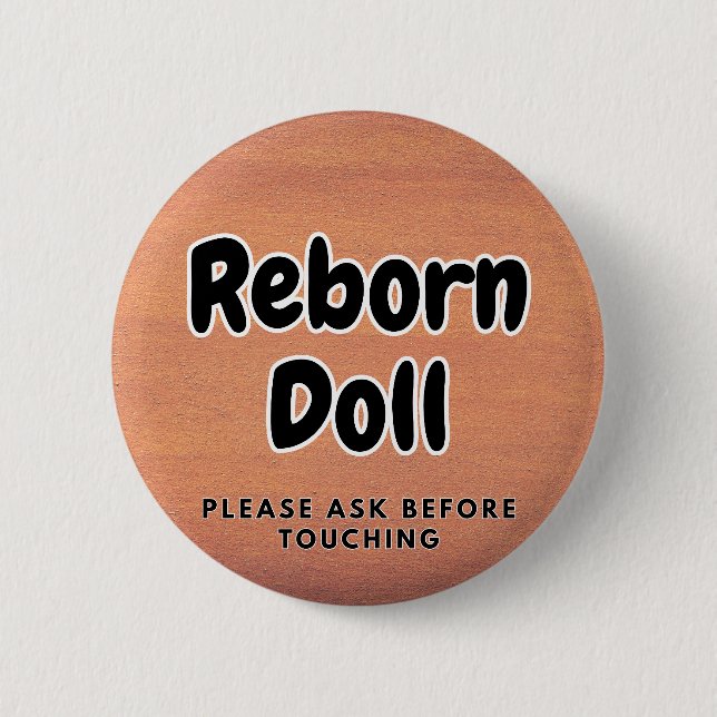 Reborn-Puppe Button Bitte vor dem Berühren fragen (Vorderseite)