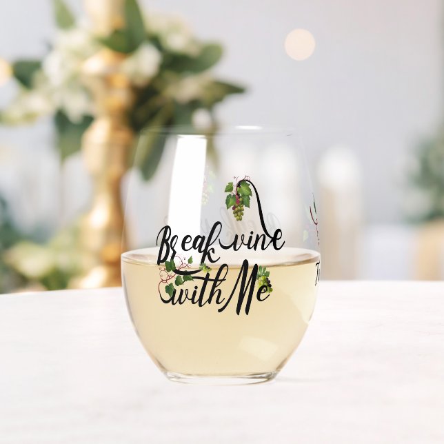 Rebsorte mit Reben Weinglas Ohne Stiel (Insitu (Hochzeit))