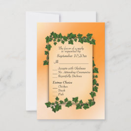 Rebsorten auf Orange Fall UAWG w Entree RSVP Karte