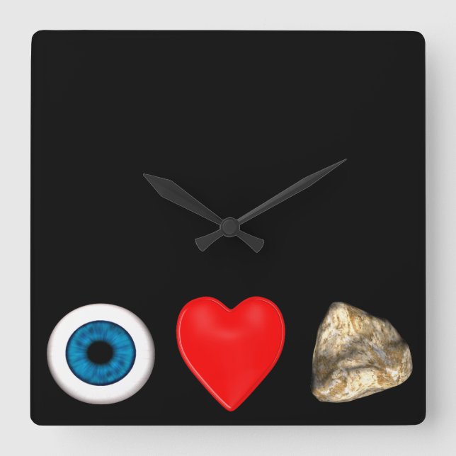 Rebus für Physiker Quadratische Wanduhr (Vorderseite)