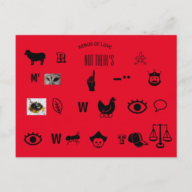 Rebus Puzzle Postcard Backstreet Postkarte (Vorderseite)