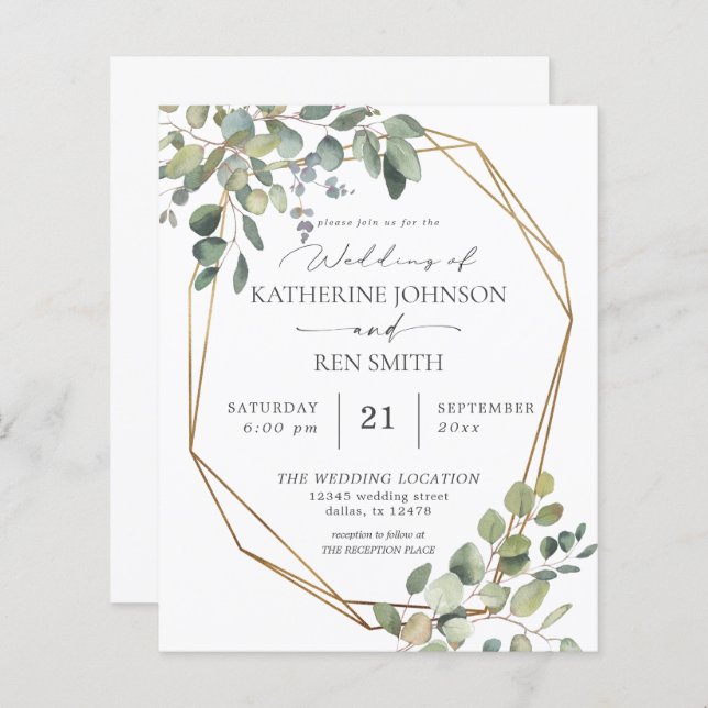 REC Rustic Eukalyptus & Gold Frame Wedding (Vorne/Hinten)