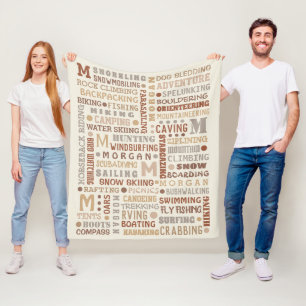 REC Word Art Neutrals Coole Personalisierte Fleecedecke