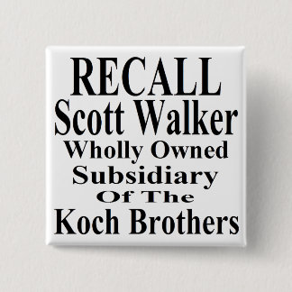 Recall Governor Scott Walker Corporate Minion Button