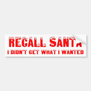 RECALL SANTA Autoaufkleber