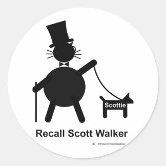 Recall Scott Walker Runder Aufkleber
