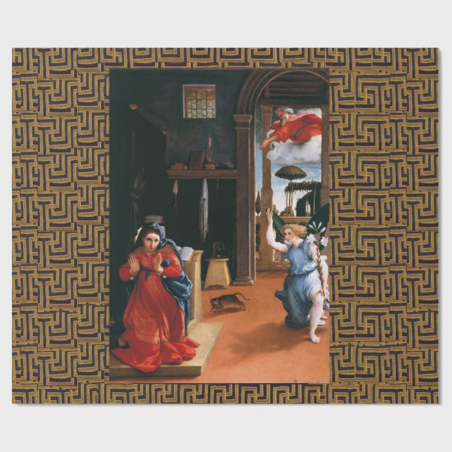 RECANATI ANNUNCIATION by Lorenzo Lotto Geschenkpapier (Flach)
