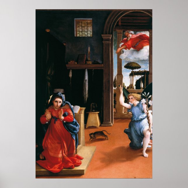 RECANATI ANNUNCIATION by Lorenzo Lotto Poster (Vorne)