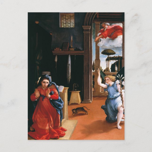 RECANATI ANNUNCIATION by Lorenzo Lotto Postkarte (Vorderseite)