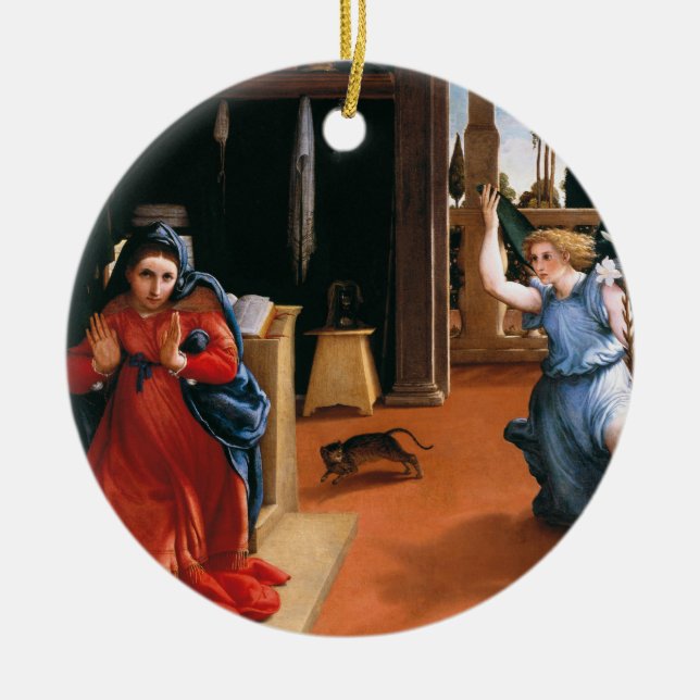 RECANATI ANNUNCITION VON LORENZO LOTTO KERAMIK ORNAMENT (Vorne)