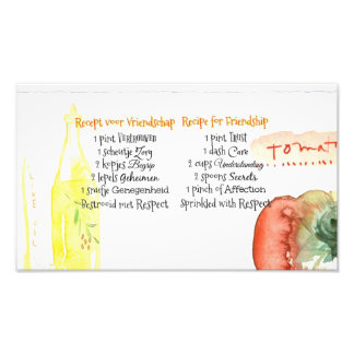 Recept voor Vriendschap Fotodruck