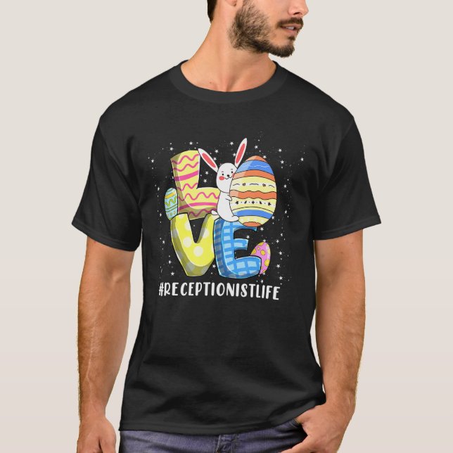RECEPTIONIST LIFE Liebe Ostertag Bunnies Niedlich  T-Shirt (Vorderseite)