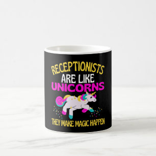 Receptionist Unicorn , Zauberhafte Einhornaufnahme Kaffeetasse
