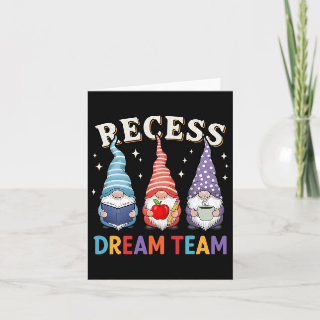 Recess Squad Teacher Paraeducator Dream Team Mitta Karte (Vorderseite)