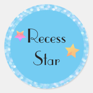 Recess Star mit Stars Classic Round Aufkleber