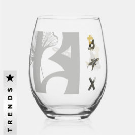 RECH Edelstahlglas Abstrakt Schwarzes Gold Weinglas Ohne Stiel