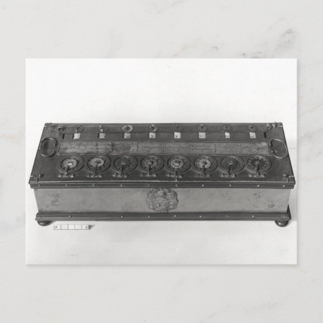 Rechenmaschine, erfunden postkarte (Vorderseite)