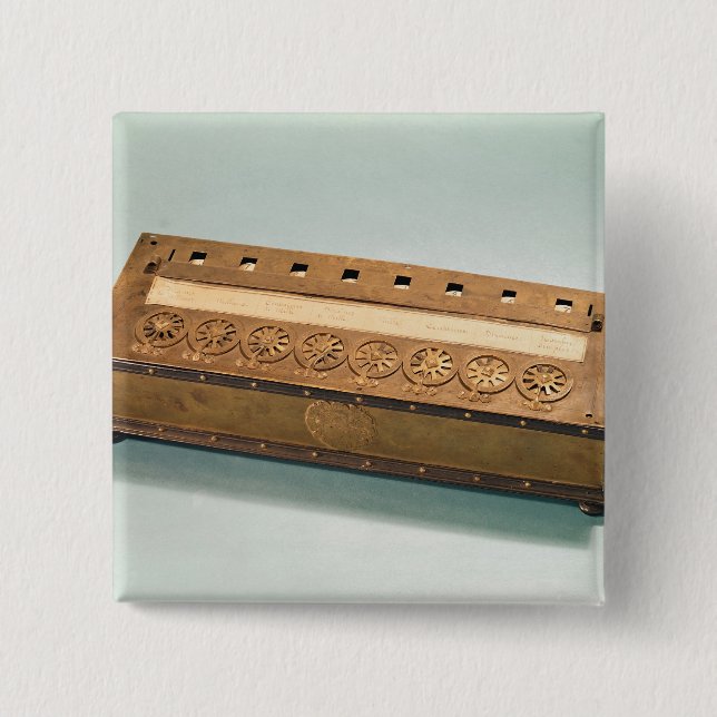Rechenmaschine erfunden von Blaise Pascal Button (Vorderseite)