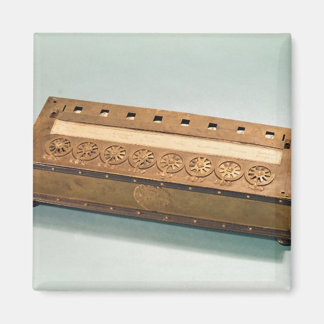 Rechenmaschine, erfunden von Blaise Pascal Magnet (Vorne)