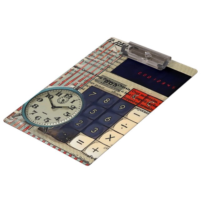 Rechenmaschine für Finanzberater Klemmbrett (Schrägansicht)