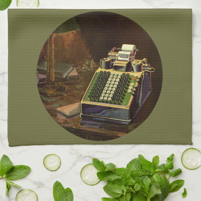Rechner für Vintage Unternehmensrechner Geschirrtuch (Gefaltet)