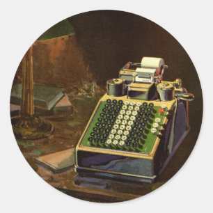 Rechner für Vintage Unternehmensrechner Runder Aufkleber