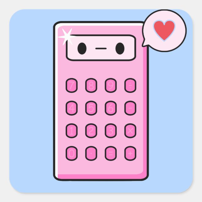 Rechner-Liebe Quadratischer Aufkleber (Vorderseite)